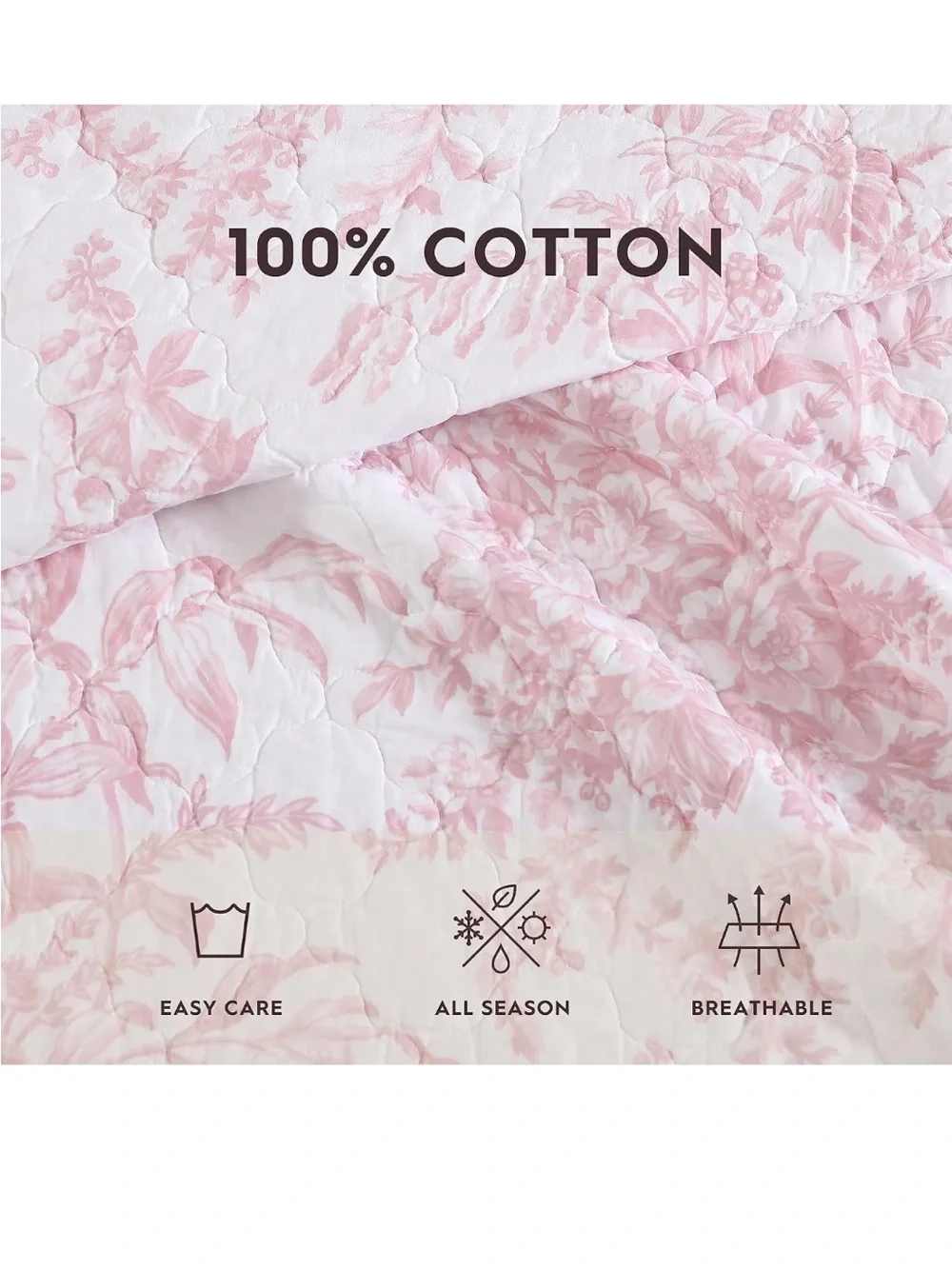 Laura Ashley - Twin Quilt Set, Soft & Reversible Cotton Floral Bedding